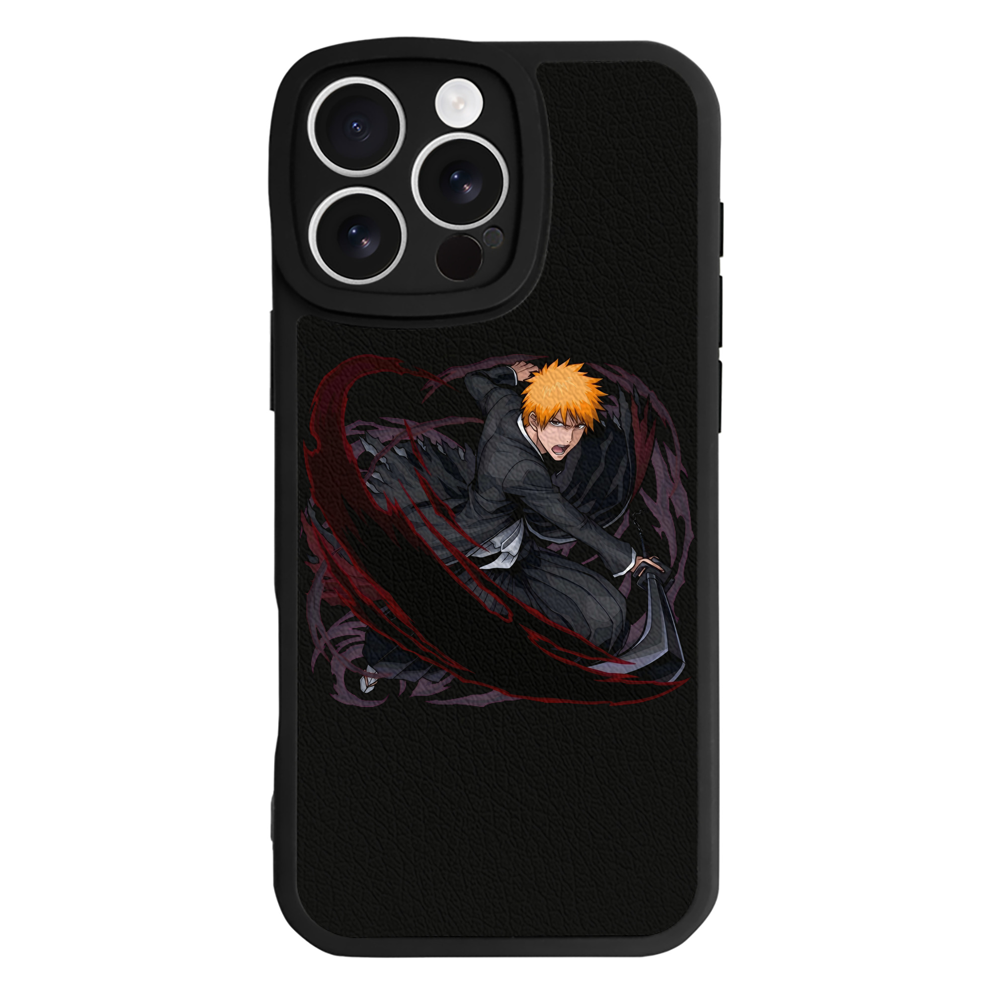 ブリーチ 黒崎一護（くろさき いちご）BLEACH Kurosaki Ichigo 【iPhone 16シリーズ対応】シリコンスマホケース（レザー調） 材質：シリコン